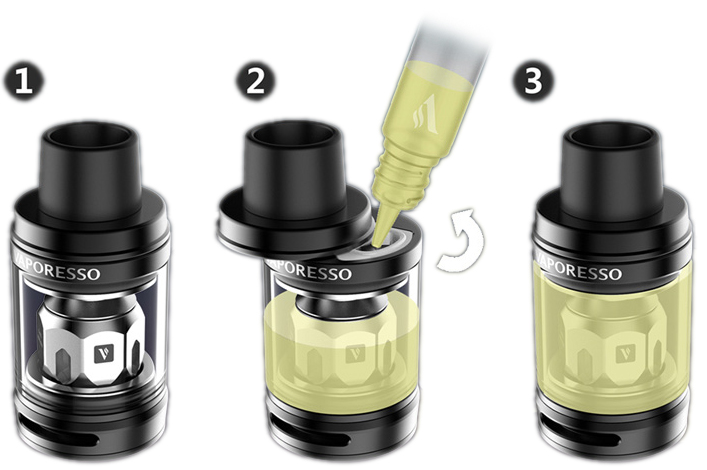 Postup plnění Clearomizeru Vaporesso NRG SE