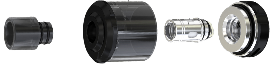 Clearomizer Wismec Amor NSE a jeho jednotlivé díly Jednotlivé díly cleaomizeru Wismec Amor NSE