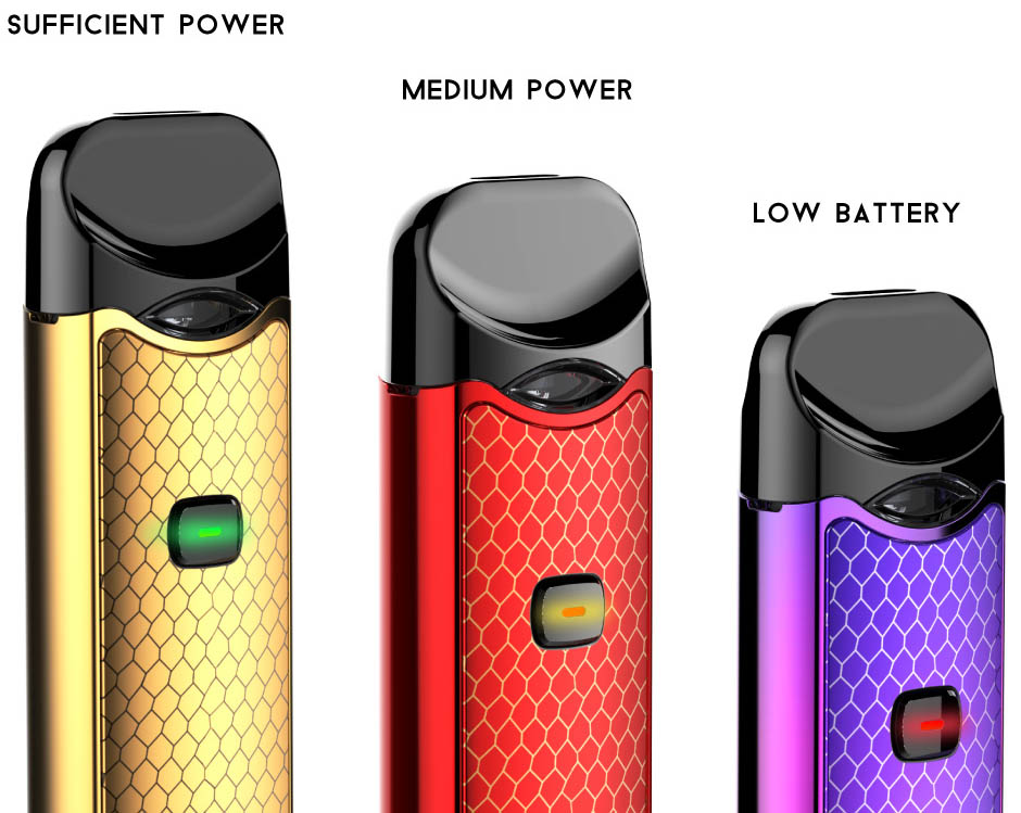 Indikátor stavu baterie u elektronická cigareta Smoktech NORD