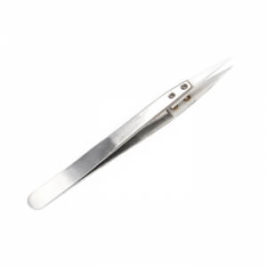 Pinzeta s keramick&yacute;m hrotem, stř&iacute;brn&aacute;