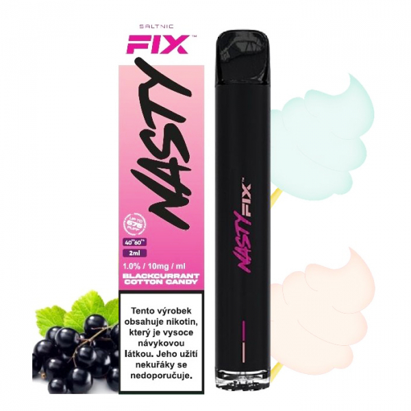 Nasty Juice Air Fix Blackcurrant Cotton Candy jednorázová elektronická cigareta (černý rybíz, cukrová vata)