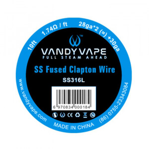 Vandy Vape SS Fused Clapton odporový drát SS316 (28GA*2 + 30GA) 3m