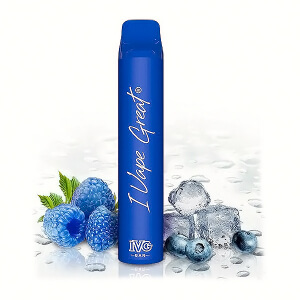 IVG Bar Plus Blue Raspberry Ice jednorázová elektronická cigareta (Chladivá modrá malina)