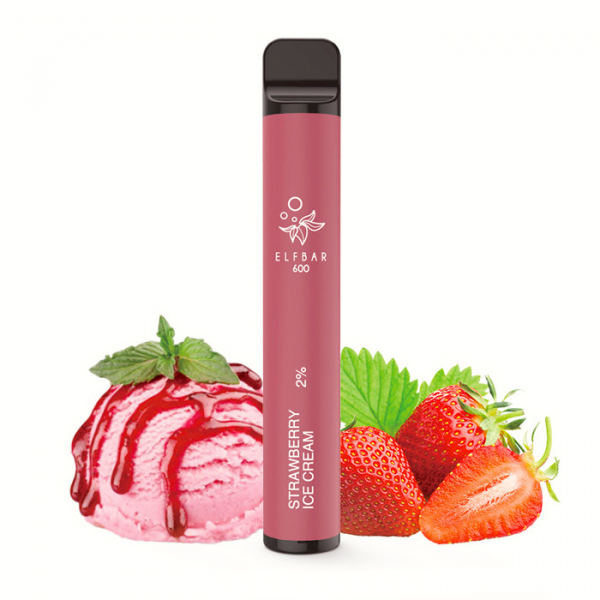 Elf Bar 600 Strawberry Ice Cream jednorázová elektronická cigareta (Jahodová zmrzlina)