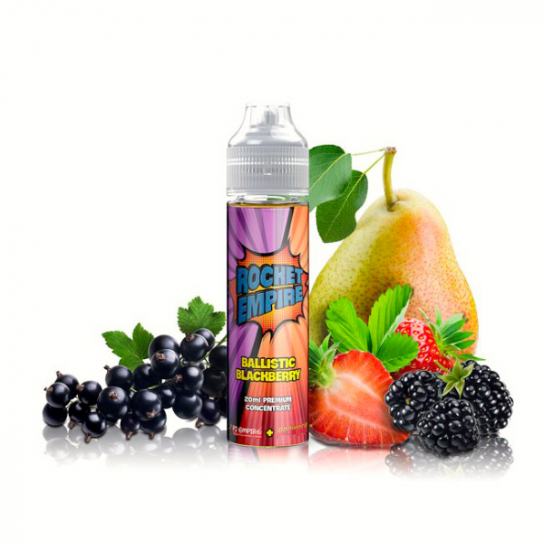 Příchuť Rocket Empire Ballistic Blackberry - Černý rybíz, hruška, jahoda, ostružina