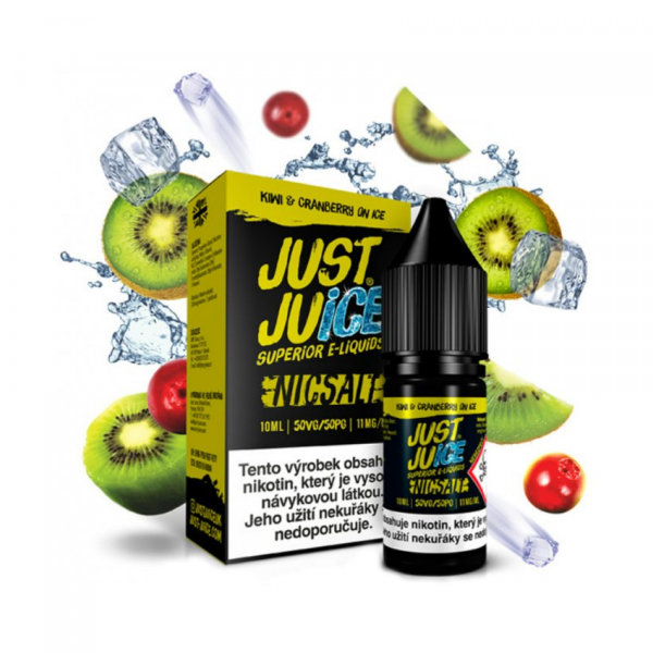 E-liquid Just Juice SALT Kiwi & Cranberry On Ice - Kiwi, brusinka (10 ml)