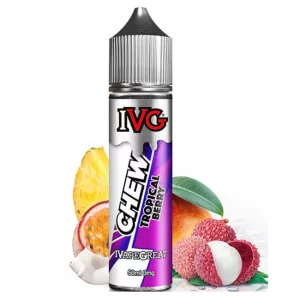 Příchuť IVG CHEW Tropical Berry - Žvýkačka, ananas, liči, mango, marakuja  (18 ml)