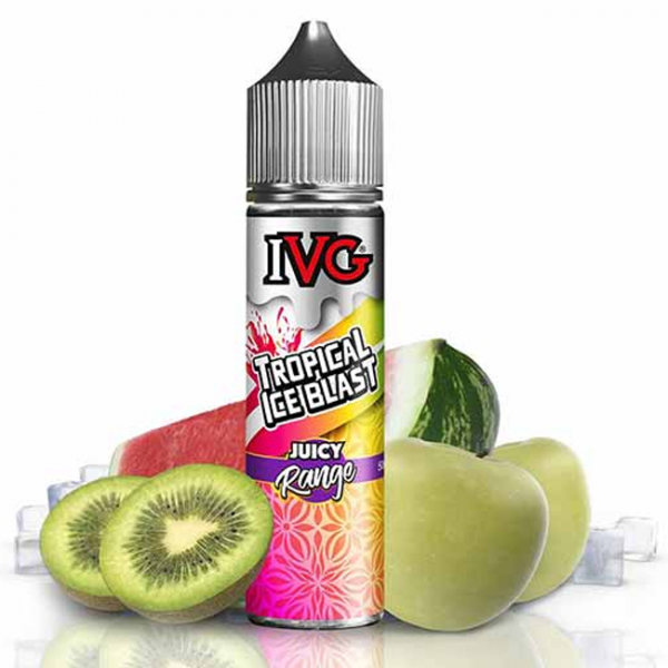 Příchuť IVG Tropical Ice Blast - Kiwi, vodní meloun, zelené jablko (18 ml)