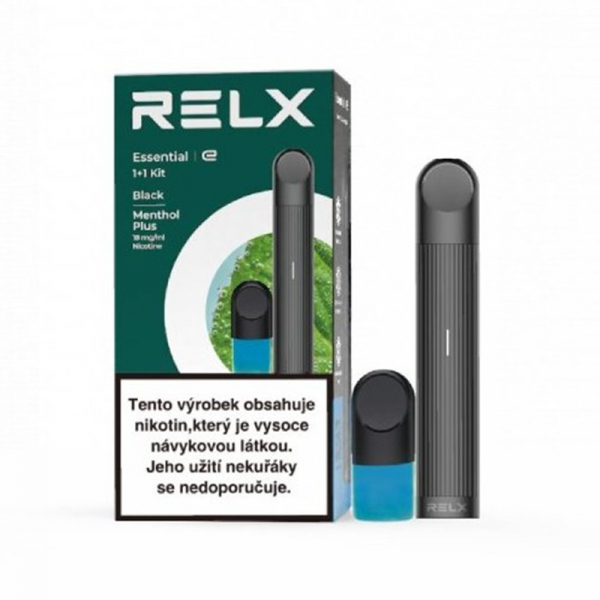 RELX Essential Starter Kit - elektronická cigareta, 350 mAh - Menthol Plus (18 mg)