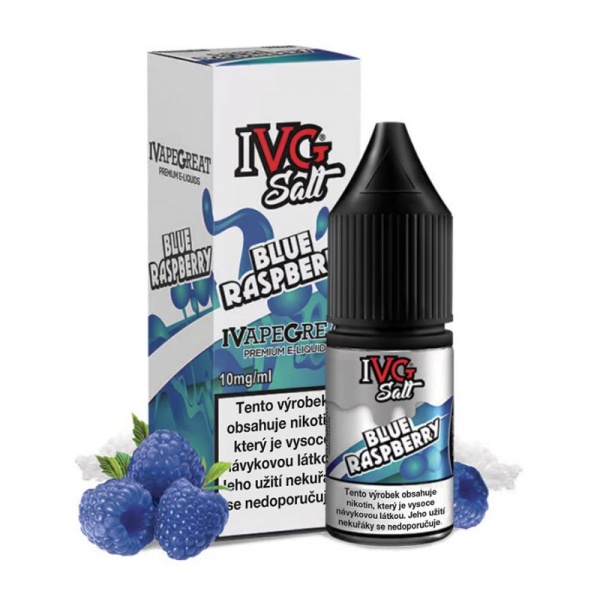 E-liquid IVG SALT Blue Raspberry - Modrá malina, borůvka (10 ml)