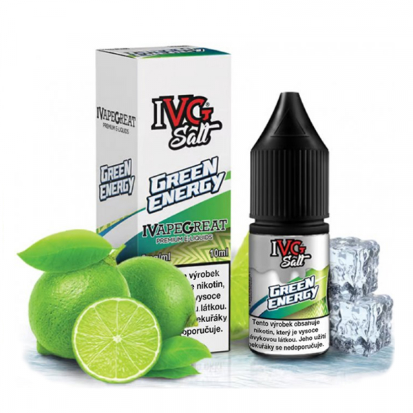 E-liquid IVG SALT Green Energy - Energetický nápoj s limetkou (10 ml)