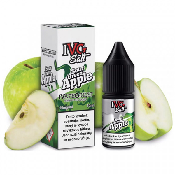 E-liquid IVG SALT Sour Green Apple - Kyselé jablko (10 ml)
