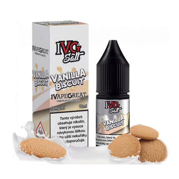 E-liquid IVG SALT Vanilla Biscuit - Vanilkové sušenky, smetana (10 ml)