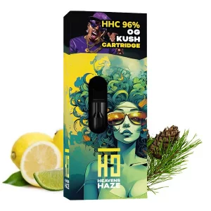 Heavens Haze HHC Cartridge, 96% HHC OG Kush - Citrusy, zemitost (1 ml)