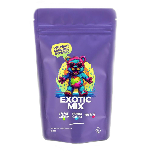Bonumo HHC 30 mg Gummies Exotic Mix - Zelen&eacute; jablko, modr&aacute; malina, tře&scaron;eň (3 ks)