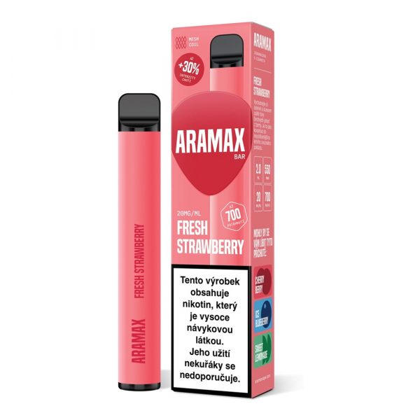 Aramax Bar 700 Fresh Strawberry jednorázová elektronická cigareta (Jahoda)