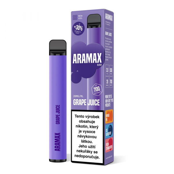 Aramax Bar 700 Grape Juice jednorázová elektronická cigareta (Hroznová limonáda)