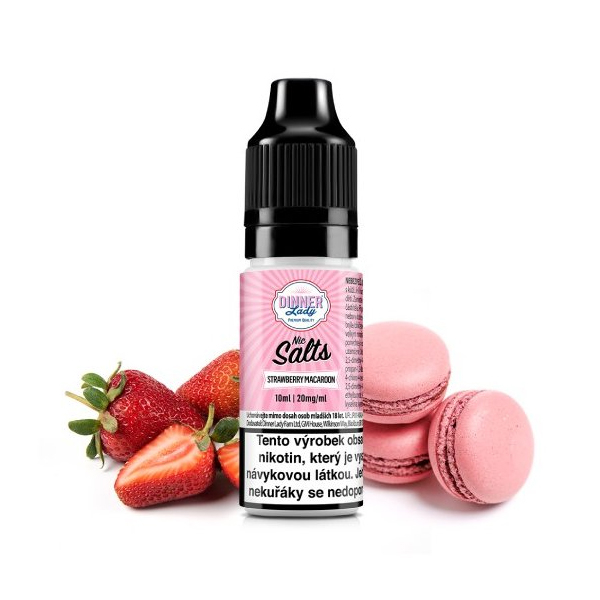 E-liquid Dinner Lady Nic SALT Strawberry Macaroon - Jahodové makronky (10 ml)