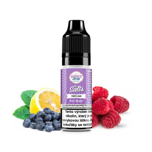 E-liquid Dinner Lady Nic SALT Purple Rain - Borůvka, citron, malina (10 ml)