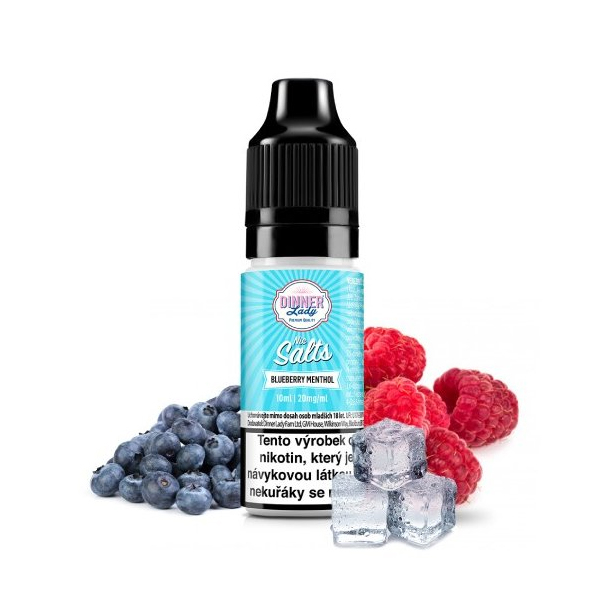 E-liquid Dinner Lady Nic SALT Blueberry Menthol - Borůvka, malina, mentol (10 ml)