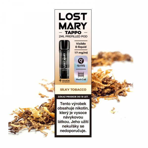 Lost Mary TAPPO Pods 1Pack předplněná cartridge Silky Tobacco - Jemný tabák (17 mg)