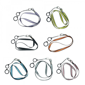 Plochá šňůrka na krk se 2 silikonovými kroužky