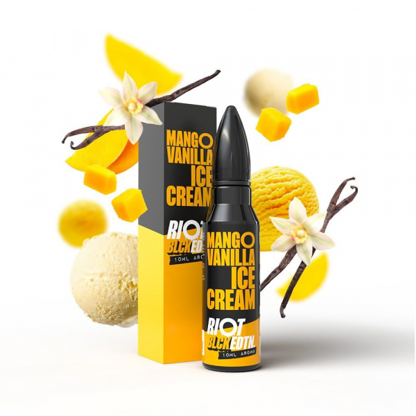 Příchuť Riot Squad BLCK EDTN Mango Vanilla Ice Cream - Mango s vanilkovou zmrzlinou