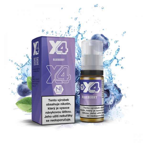 E-liquid X4 Bar Salt Blueberry - Borůvka