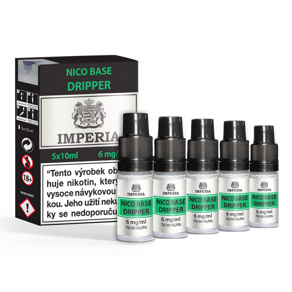 Nikotinová báze IMPERIA DRIPPER 5x10ml PG30-VG70 6 mg