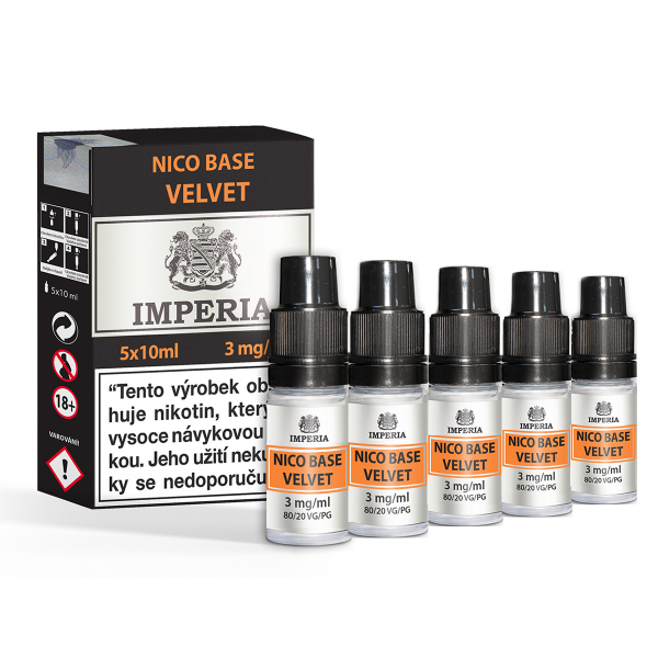 Nikotinová báze IMPERIA VELVET 5x10ml PG20-VG80 3 mg