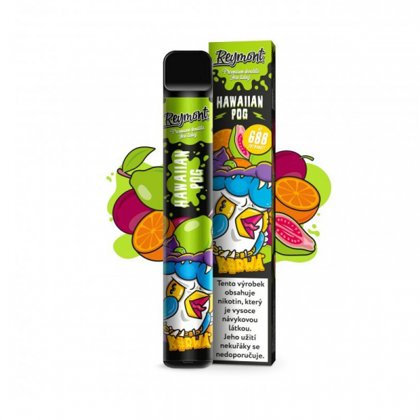 Kurwa Reymont jednor&aacute;zov&aacute; elektronick&aacute; cigareta Hawaiian Pog - Gran&aacute;tov&eacute; jablko, tropick&eacute; ovoce