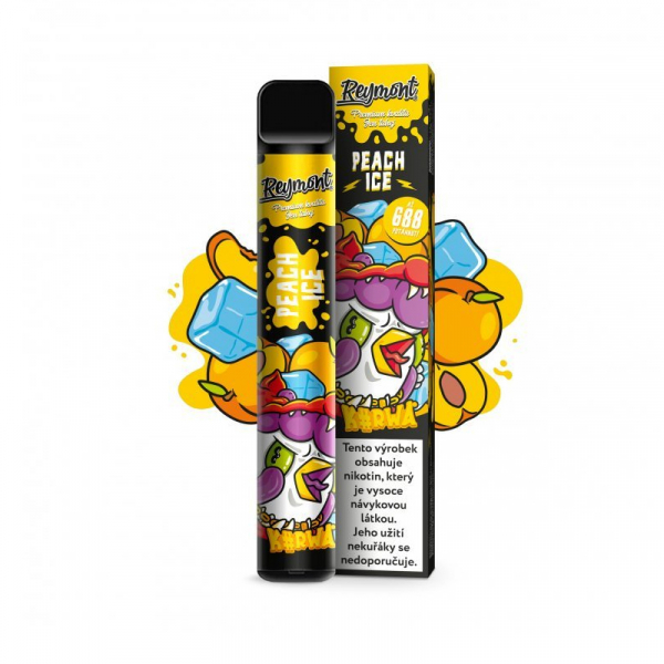Kurwa Reymont jednorázová elektronická cigareta Peach Ice - Ledová broskev
