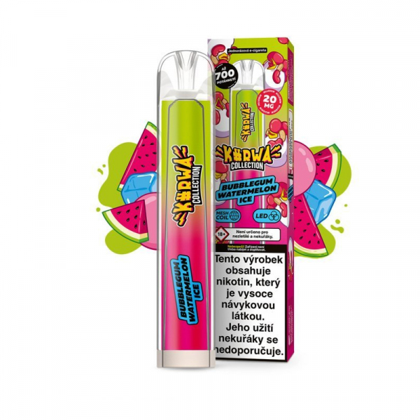Kurwa Collection jednorázová elektronická cigareta Bubblegum Watermelon Ice - Chladivá melounová žvýkačka