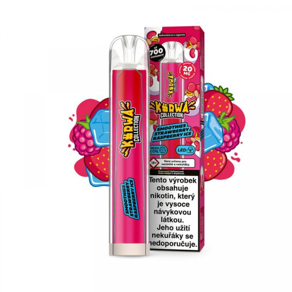 Kurwa Collection jednorázová elektronická cigareta Smoothies Strawberry Raspberry Ice - Jahodovo-malinové ledové smoothie