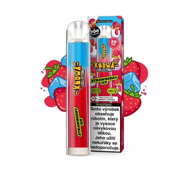 Kurwa Collection jednorázová elektronická cigareta Strawberry Ice - Ledová jahoda
