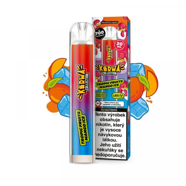 Kurwa Collection jednorázová elektronická cigareta Tropic Fruits Mango Ice - Tropické ovoce, ledové mango