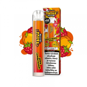 Kurwa Collection jednorázová elektronická cigareta White Peach Razz - Broskev, malina