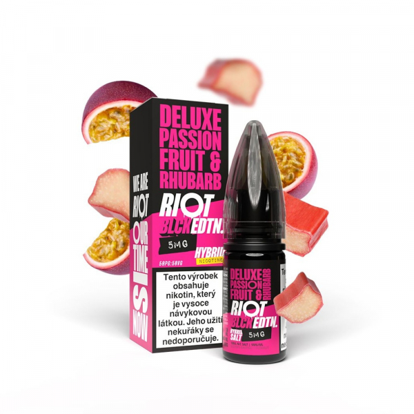 E-liquid RIOT Hybrid Salt Deluxe Passionfruit & Rhubarb - Marakuja s rebarborou (10 ml)