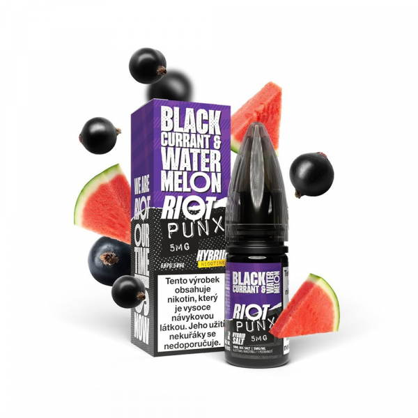 E-liquid RIOT Hybrid Salt Blackcurrant Watermelon - Černý rybíz a vodní meloun (10 ml)
