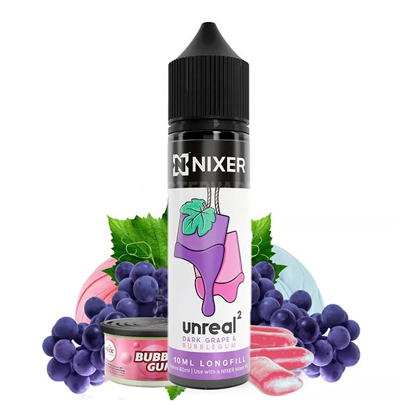 Příchuť Nixer Unreal 2 Grape Bubblegum - Hroznové víno, žvýkačka