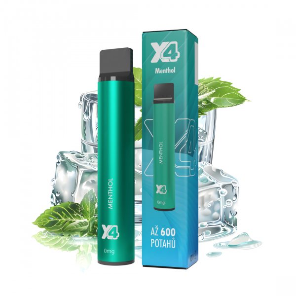 X4 Bar Menthol jednorázová elektronická cigareta BEZ NIKOTINU - Mentol