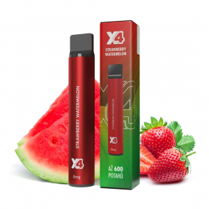 X4 Bar Strawberry Watermelon jednorázová elektronická cigareta BEZ NIKOTINU - Jahoda, vodní meloun