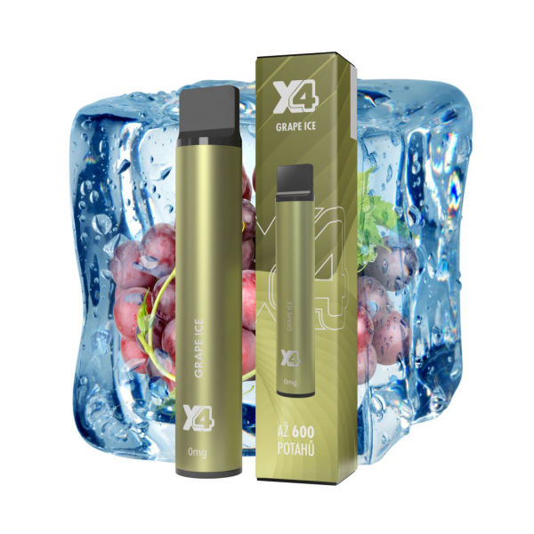 X4 Bar Grape Ice jednorázová elektronická cigareta BEZ NIKOTINU - Ledové hroznové víno