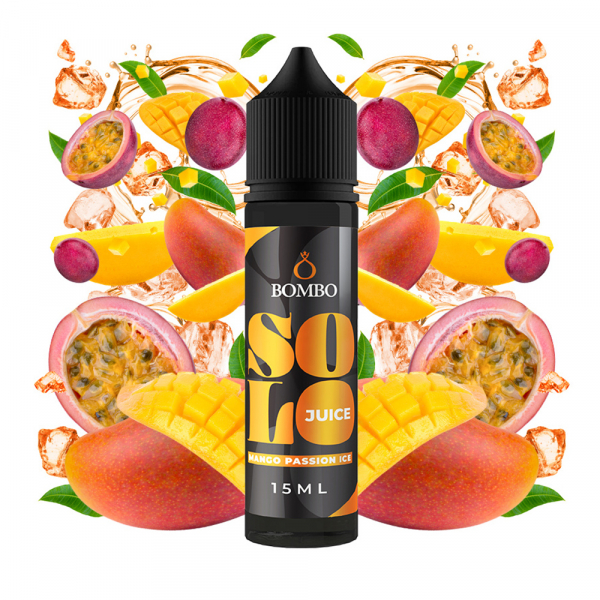 Příchuť Bombo Solo Juice Mango Passion Ice  - Ledové mango, marakuja