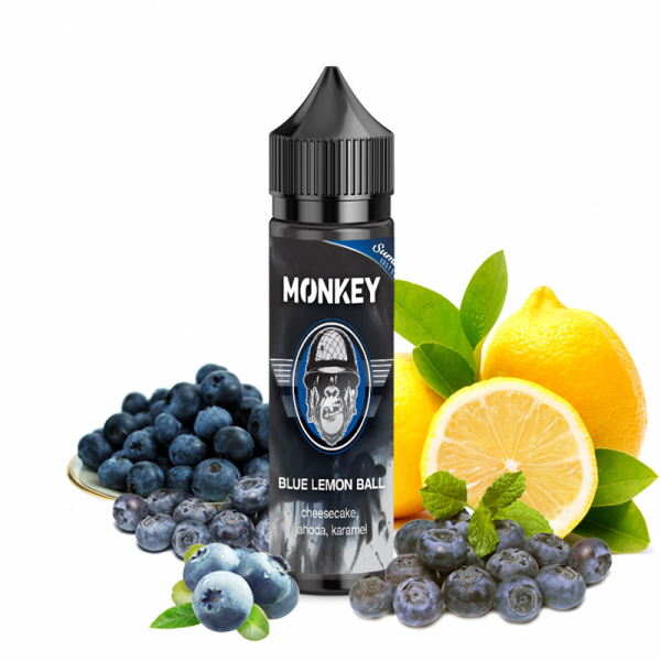 Příchuť Monkey Blue Lemon Ball - Borůvky a ledový citrón