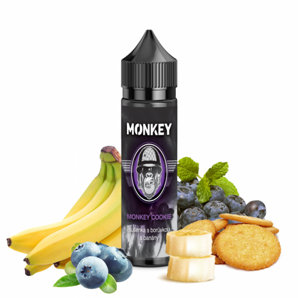 Příchuť Monkey Monkey Cookie - Sušenka s banánem a borůvkou