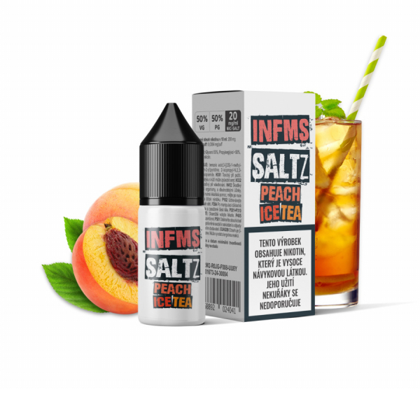 E-Liquid Infamous Saltz Peach Ice Tea - Broskvový ledový čaj