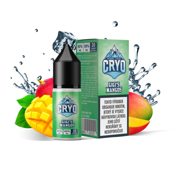 E-Liquid Infamous Cryo Gigi's Mangos Salt - Ledové mango, kiwano