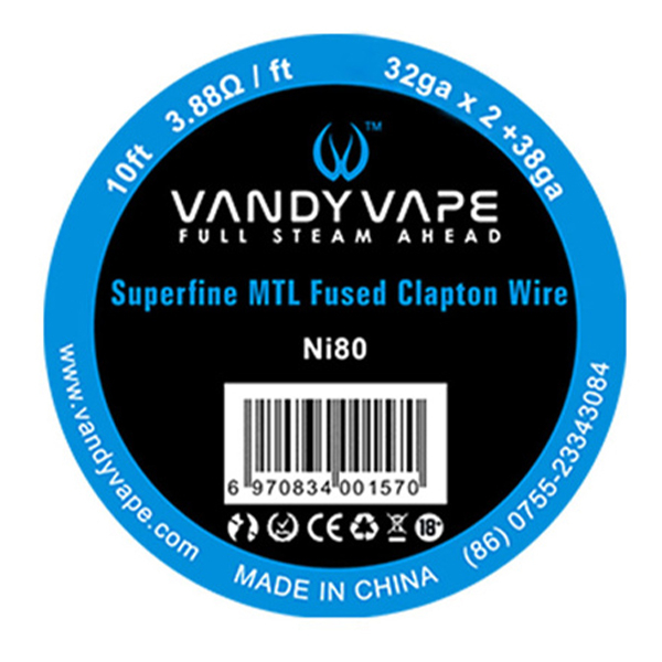 Vandy Vape Superfine MTL Fused Clapton  odporový drát Ni80 (32GA*2 + 38GA) 3 m
