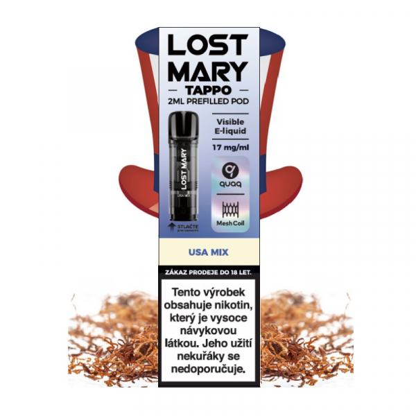 Lost Mary TAPPO Pods 1Pack předplněná cartridge USA Mix - Americký tabák (17 mg)